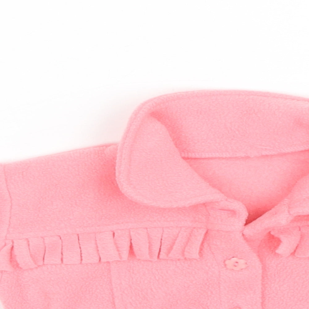 Mothercare Baby Cardigan Jumper Size 3-6 Months Pink Long Sleeve - close detail