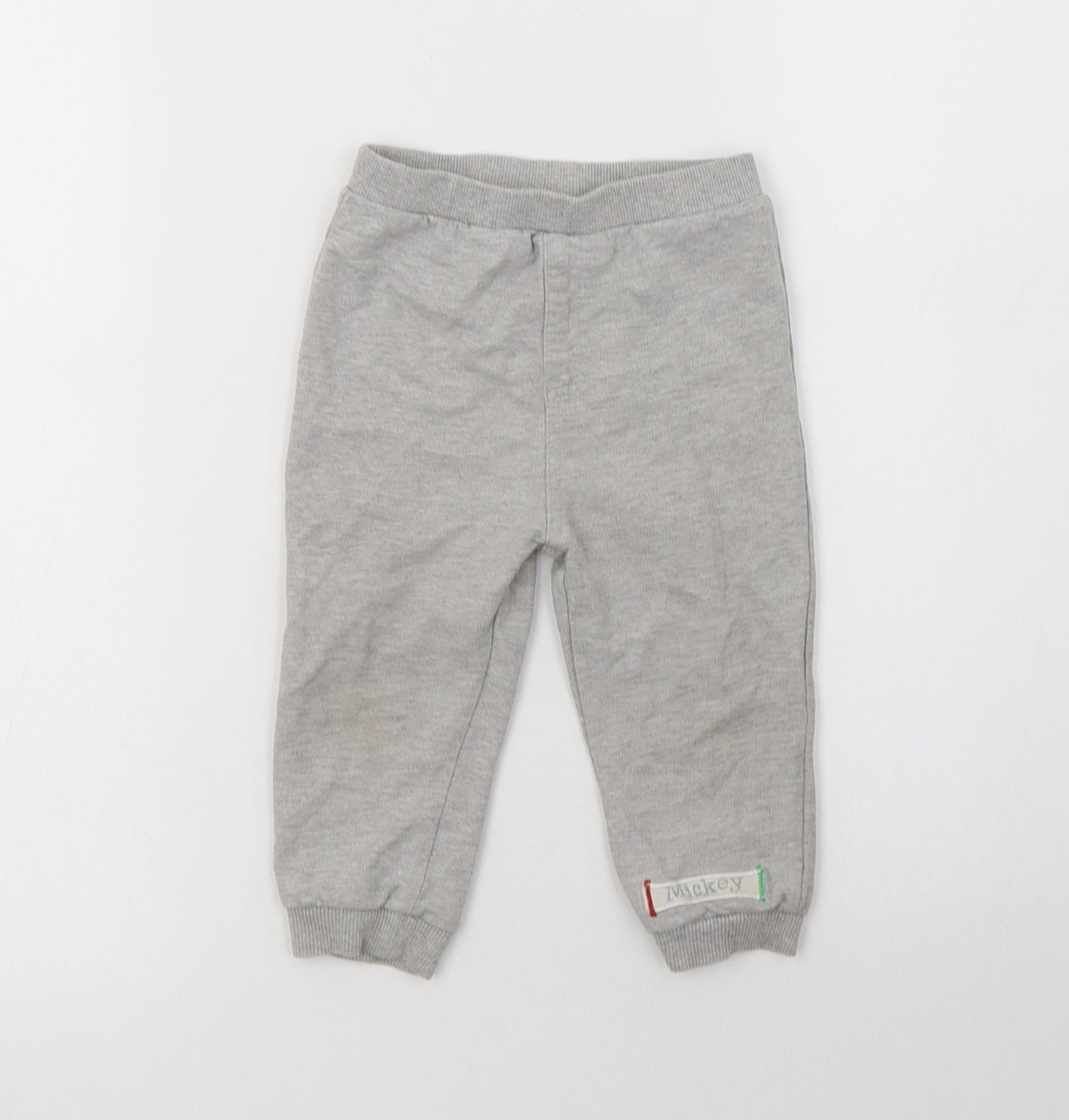 BHS Baby Jogger Trousers Size 12-18 Months Grey Mickey - reverse view