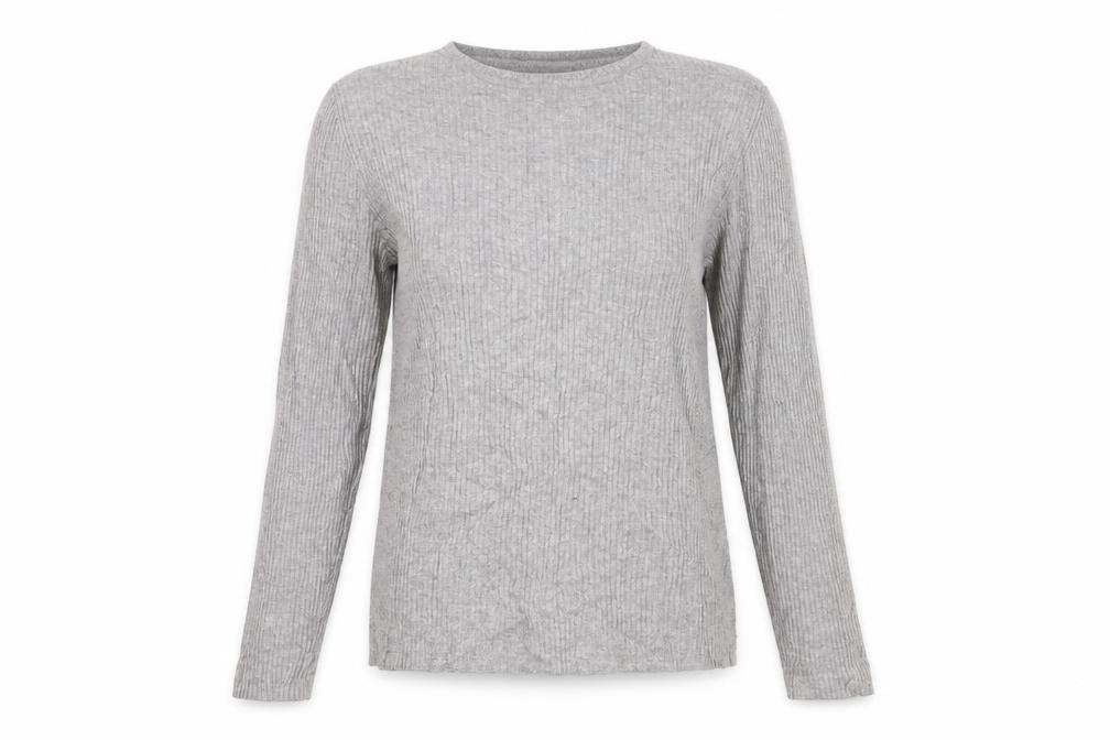 New Look Womens Pullover Jumper Size 12 Grey Round Neck Long Sleeve - front view