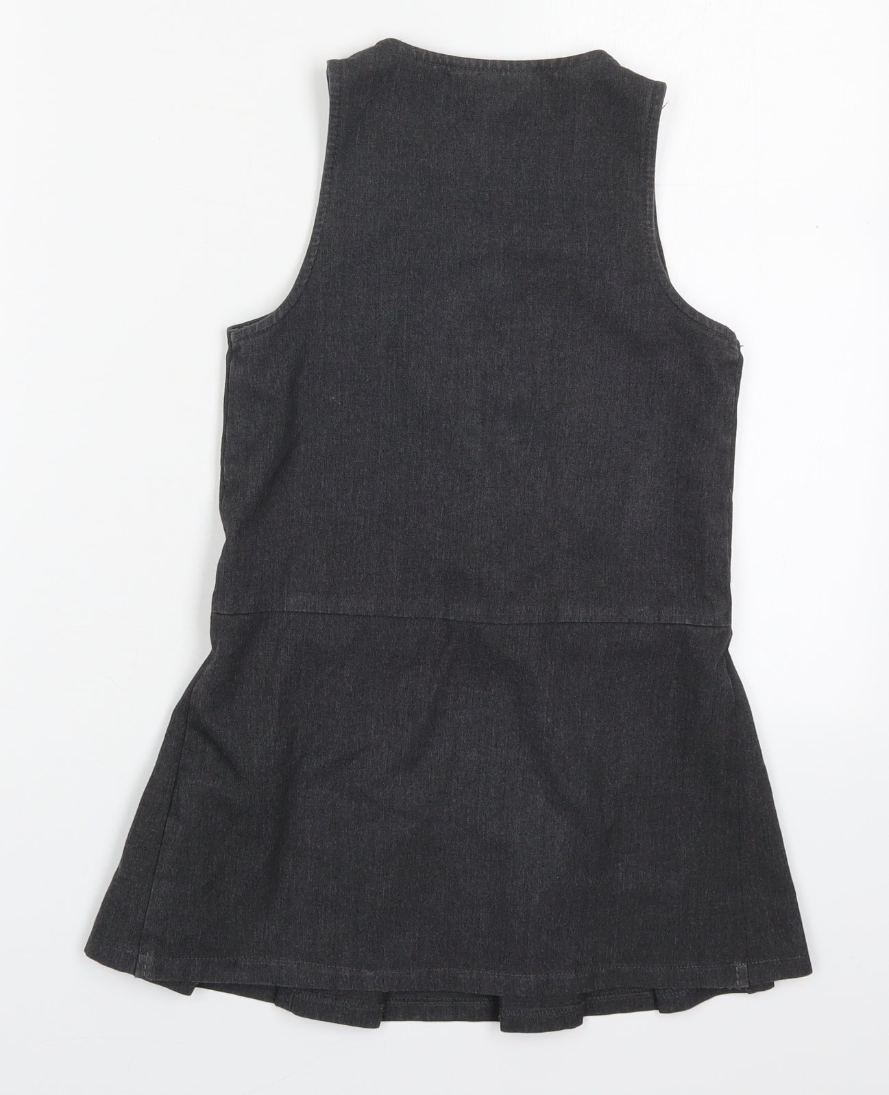 NEXT Girls A-Line Dress Size 5 Years Grey Knee Length Round Neck Sleeveless - label detail
