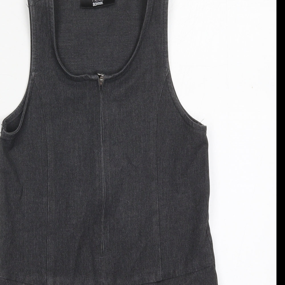 NEXT Girls A-Line Dress Size 5 Years Grey Knee Length Round Neck Sleeveless - close detail