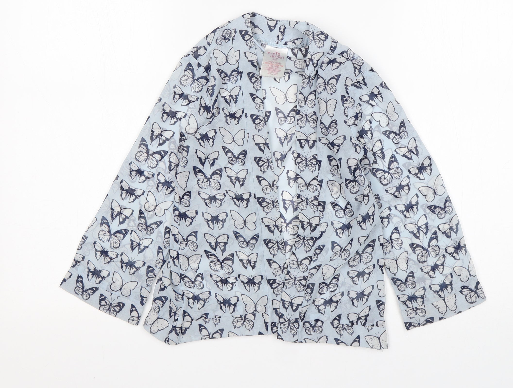 Evie Girls Wrap Blouse Size 5 Years Multicoloured Animal Print V-Neck - reverse view
