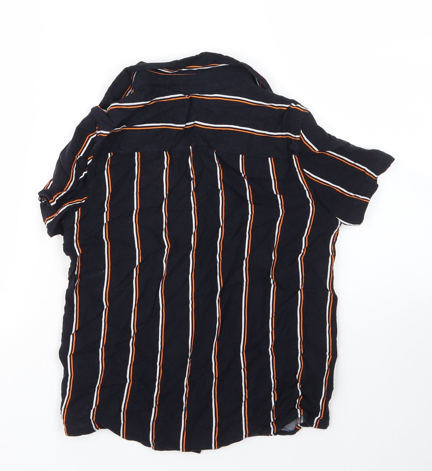George Boys Basic Button-Up Size 7 Years Blue Striped Collared Short Sleeve - label detail