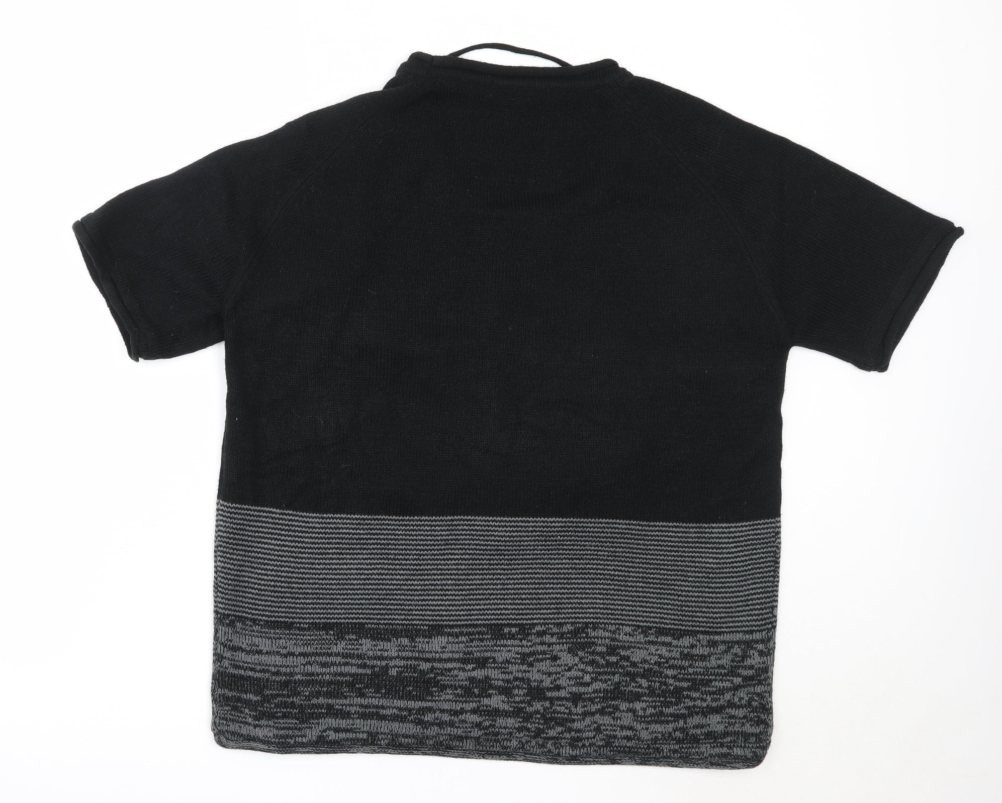 Womens Pool Size M Pullover Jumper Black Round Neck Short Sleeve - label detail