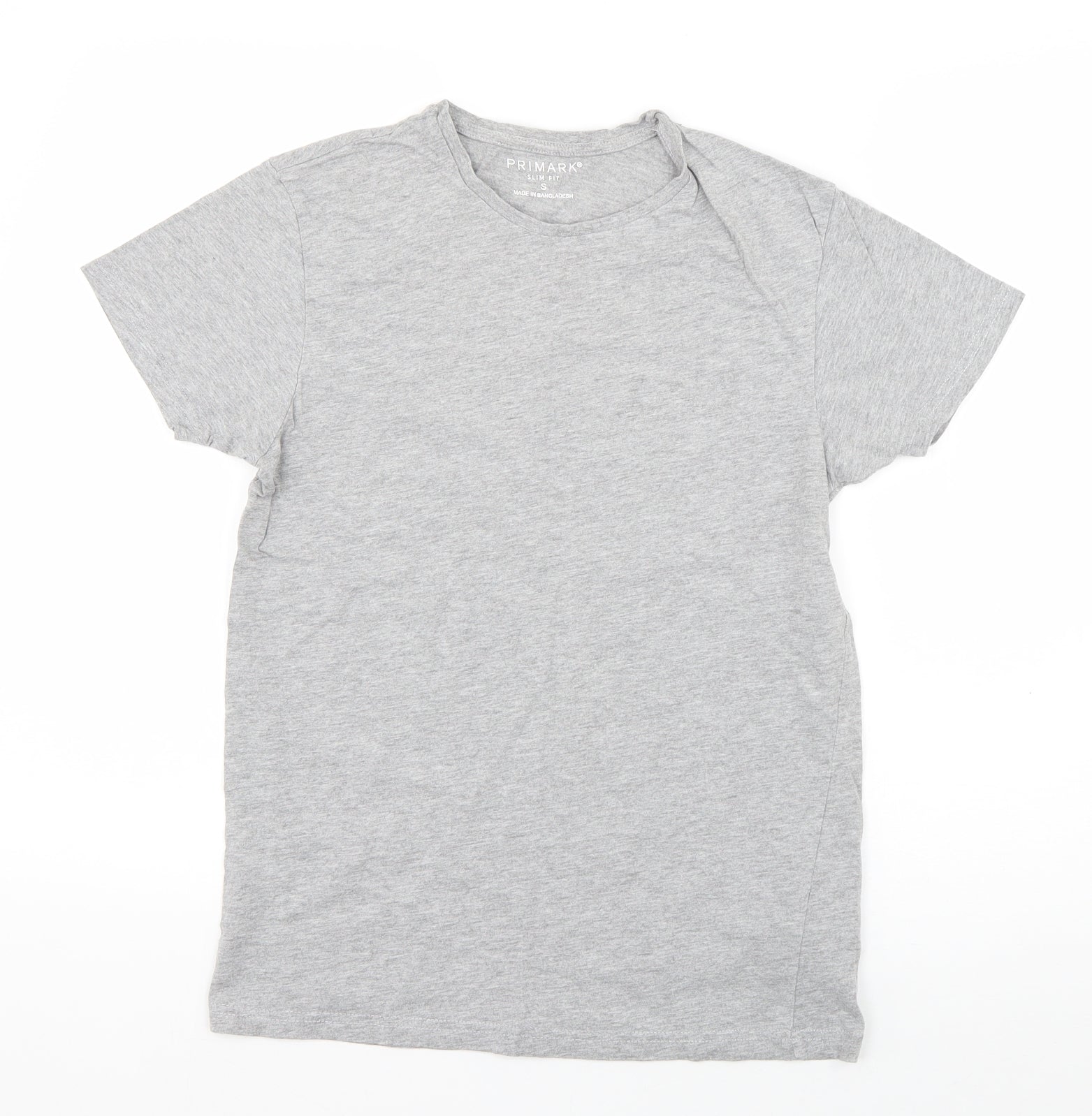 Primark Boys Basic T-Shirt Size S Grey Round Neck Short Sleeve - reverse view