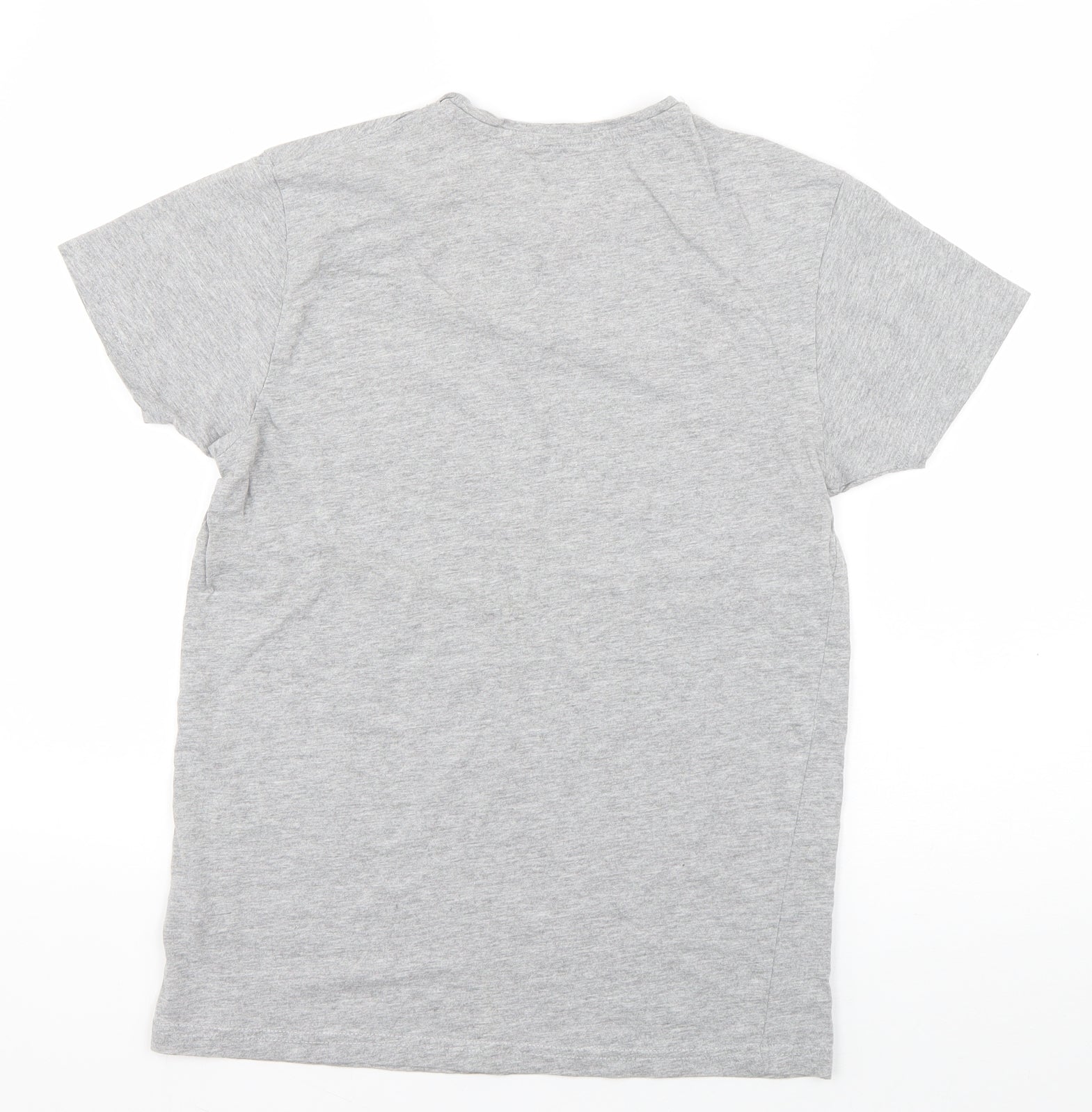 Primark Boys Basic T-Shirt Size S Grey Round Neck Short Sleeve - label detail