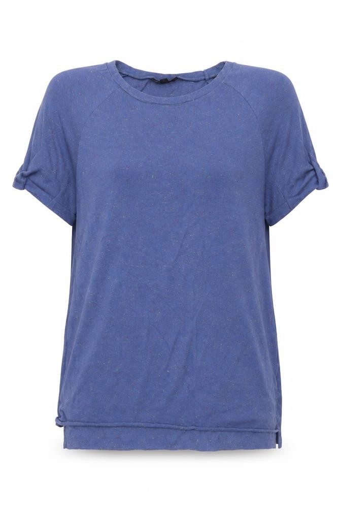 Topshop Womens Basic T-Shirt Size 8 Blue Round Neck Sleeveless - front view
