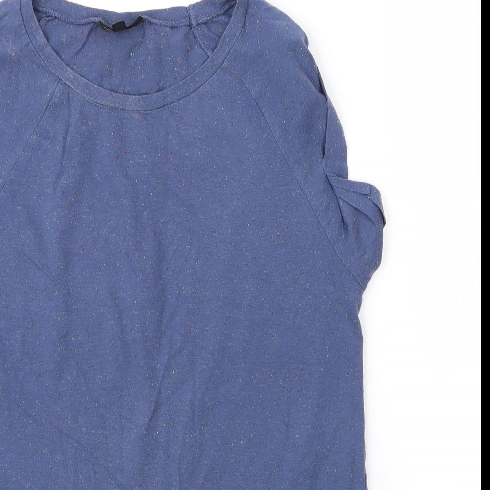 Topshop Womens Basic T-Shirt Size 8 Blue Round Neck Sleeveless - close detail
