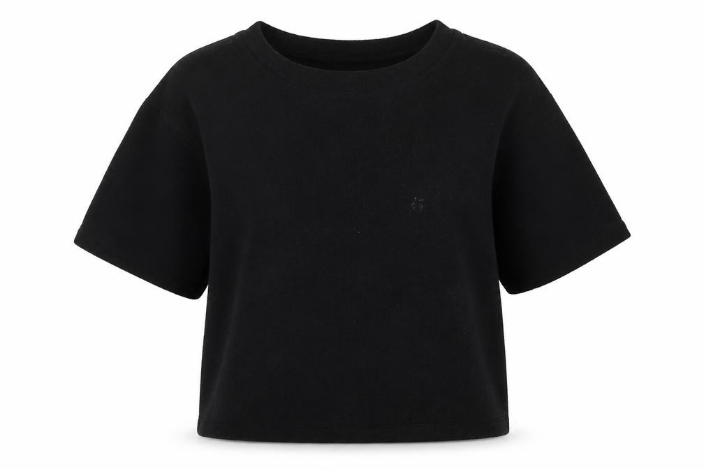 Max Studio Womens Pullover Sweatshirt Size S Black Short Sleeve - front view