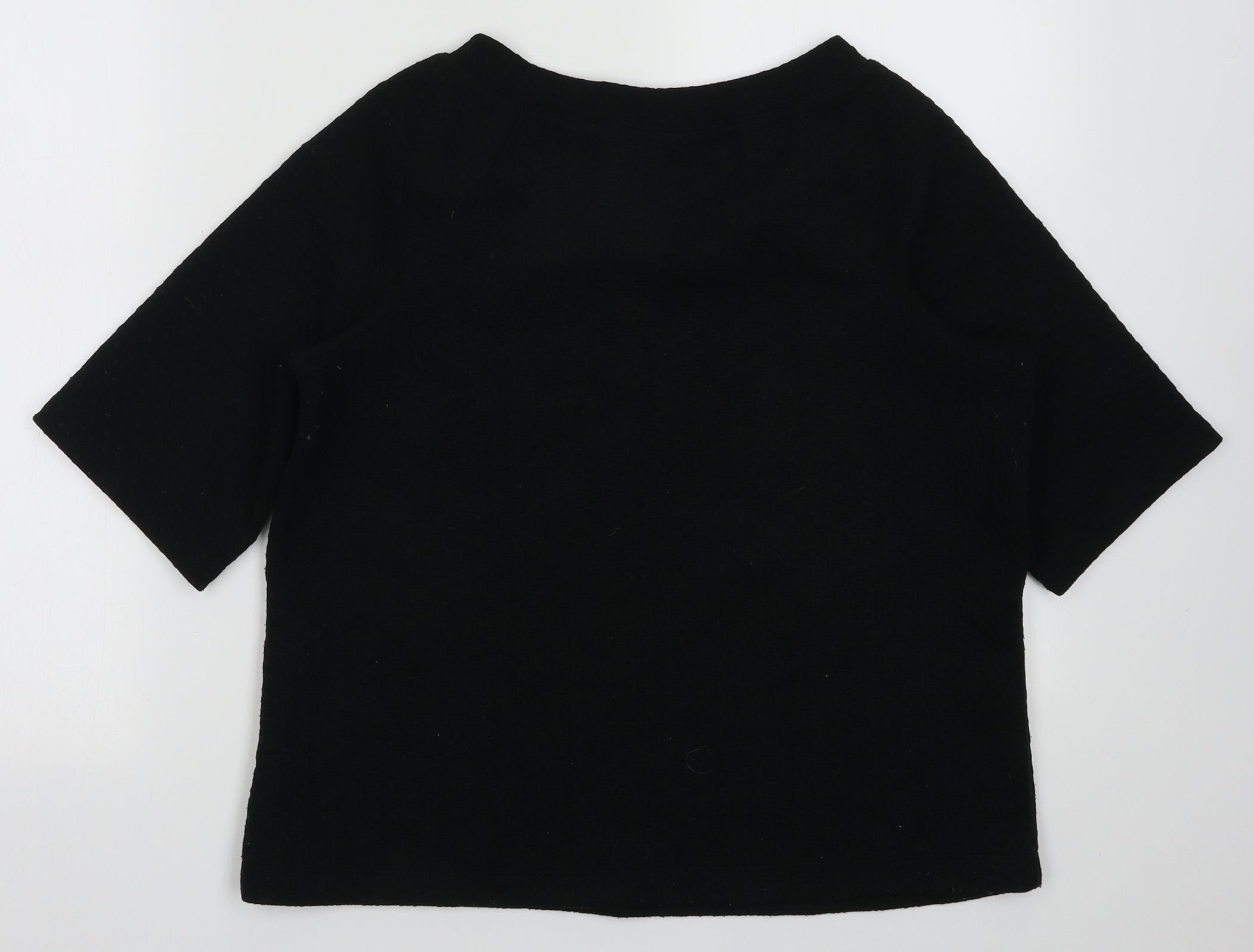 Max Studio Womens Pullover Sweatshirt Size S Black Short Sleeve - label detail