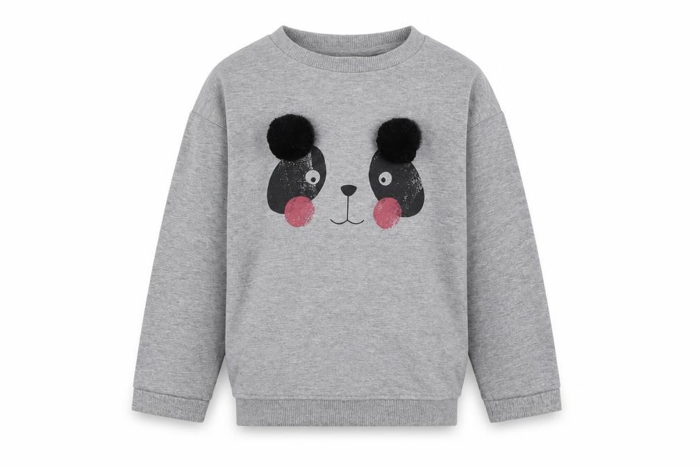M&Co Girls Pullover Sweatshirt Size 4-5 Years Grey Long Sleeve - front view