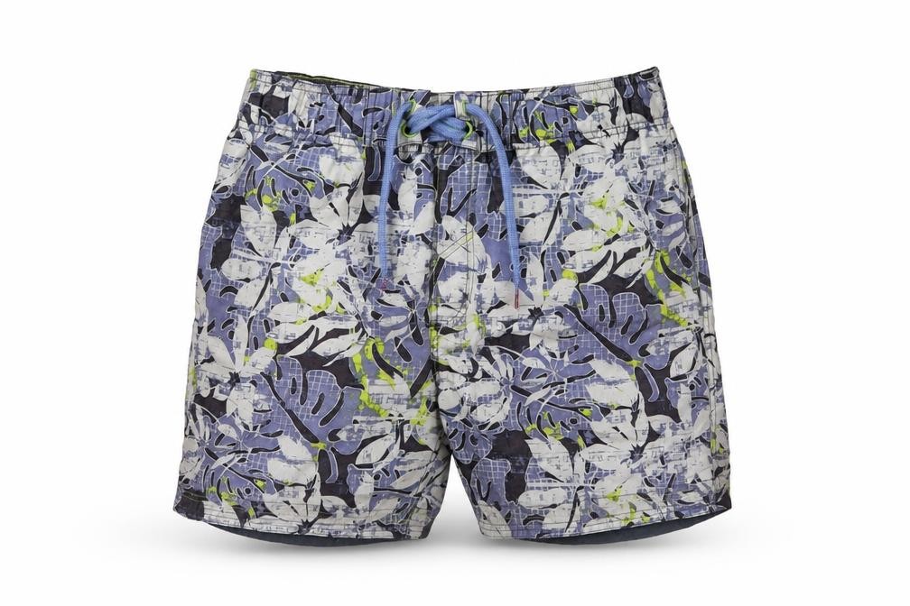 Defecto Surf Mens Athletic Shorts Size M Blue Floral board shorts W28 - front view