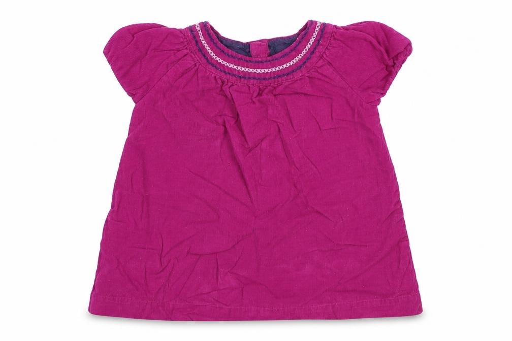 F&F Girls Basic T-Shirt Size 9-12 Months Pink Round Neck Short Sleeve - front view