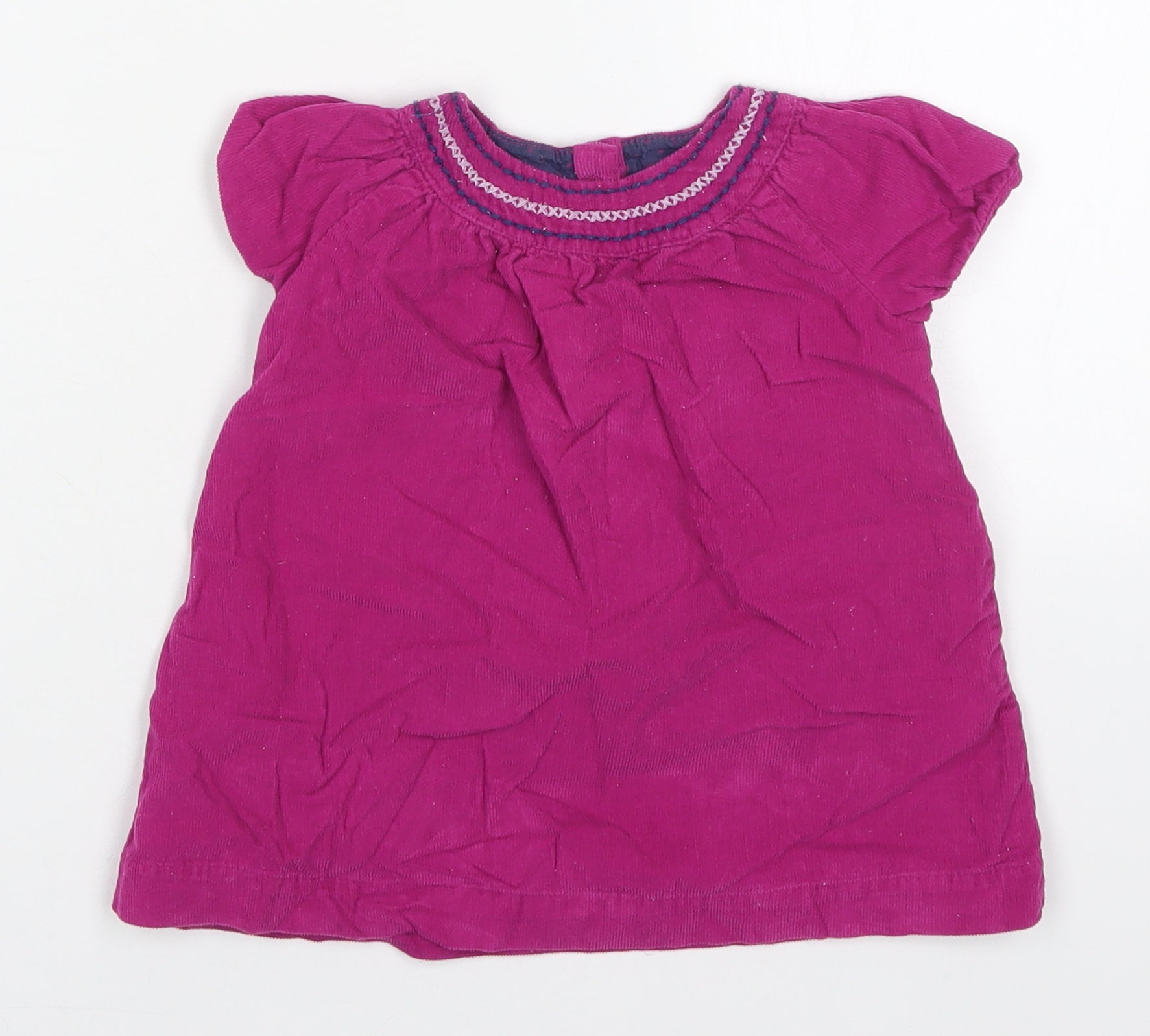 F&F Girls Basic T-Shirt Size 9-12 Months Pink Round Neck Short Sleeve - reverse view