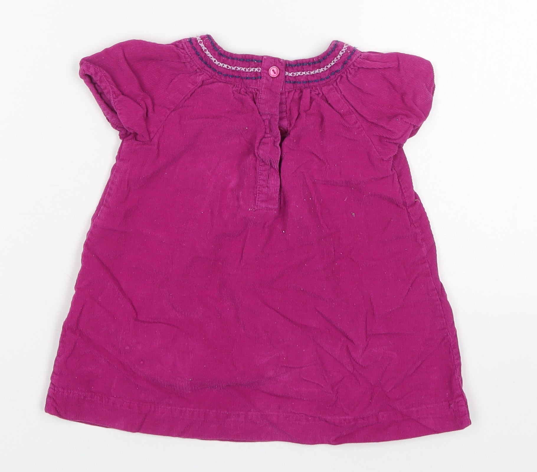 F&F Girls Basic T-Shirt Size 9-12 Months Pink Round Neck Short Sleeve - label detail
