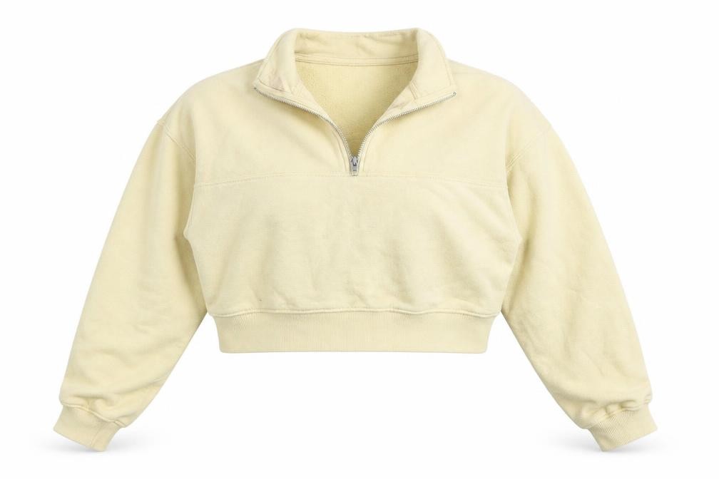 H&M Womens Pullover Sweatshirt Size M Beige Long Sleeve - front view