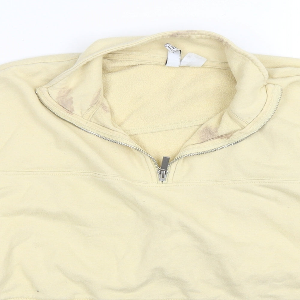 H&M Womens Pullover Sweatshirt Size M Beige Long Sleeve - close detail