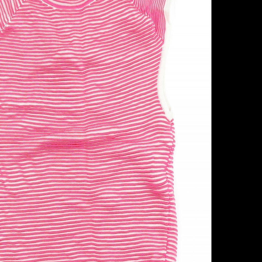 NEXT Girls Pencil Dress Size 8 Years Pink Knee Length Round Neck Sleeveless - close detail