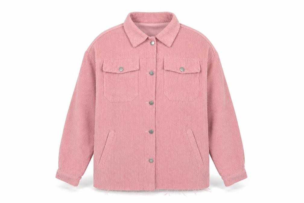 SheIn Womens Jacket Size XS Pink Distressed Mid-Length - front view
