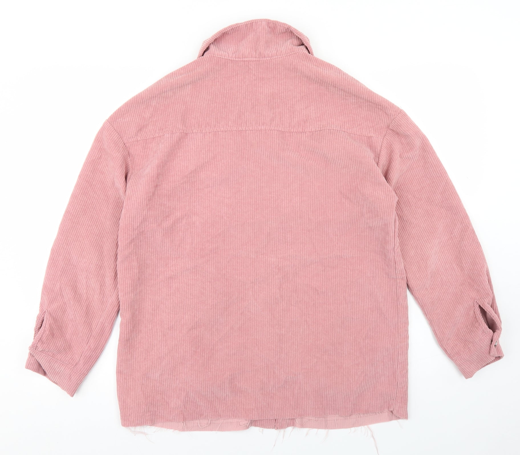 SheIn Womens Jacket Size XS Pink Distressed Mid-Length - label detail