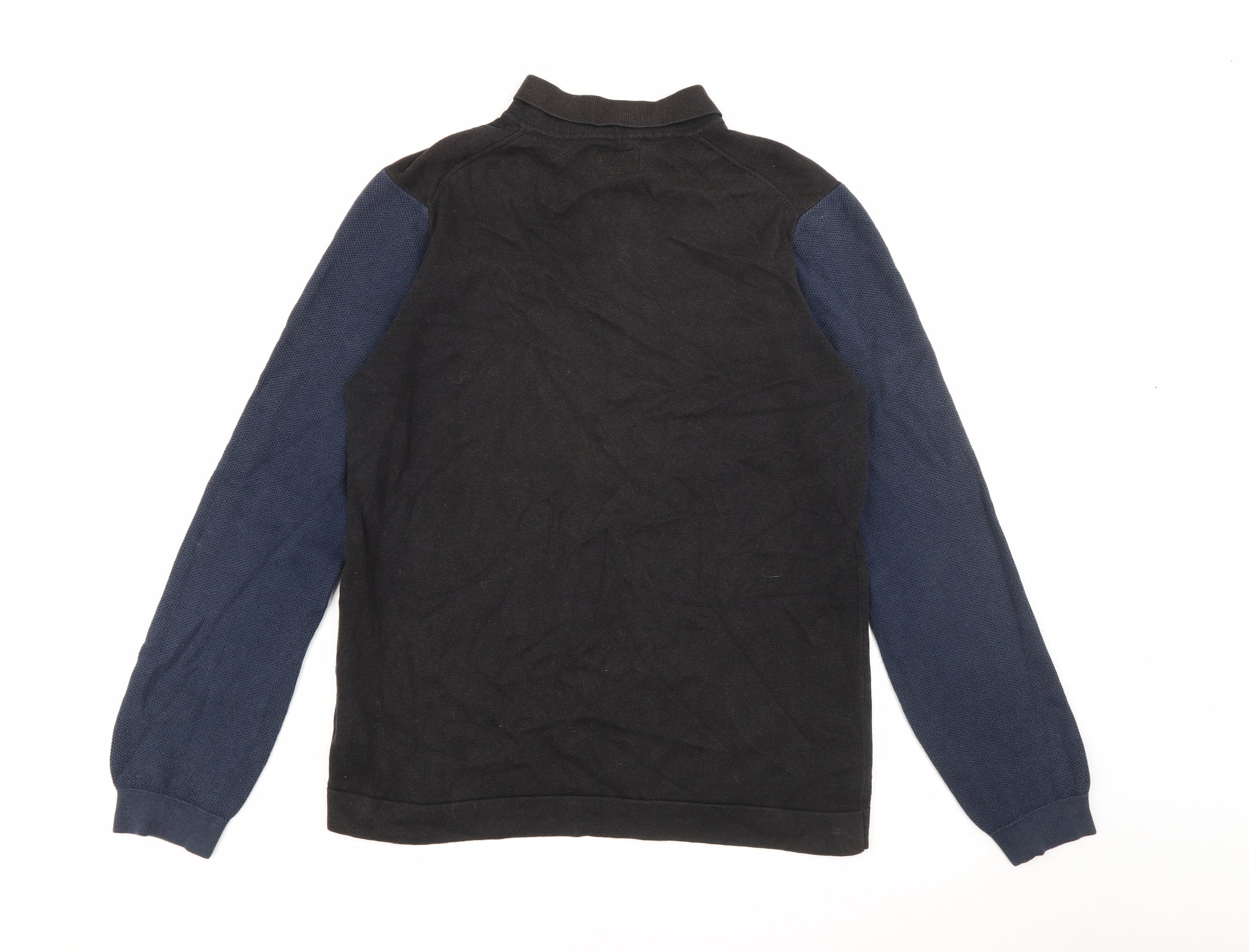 Peter Werth Mens Polo Size M Blue Collared Long Sleeve - label detail