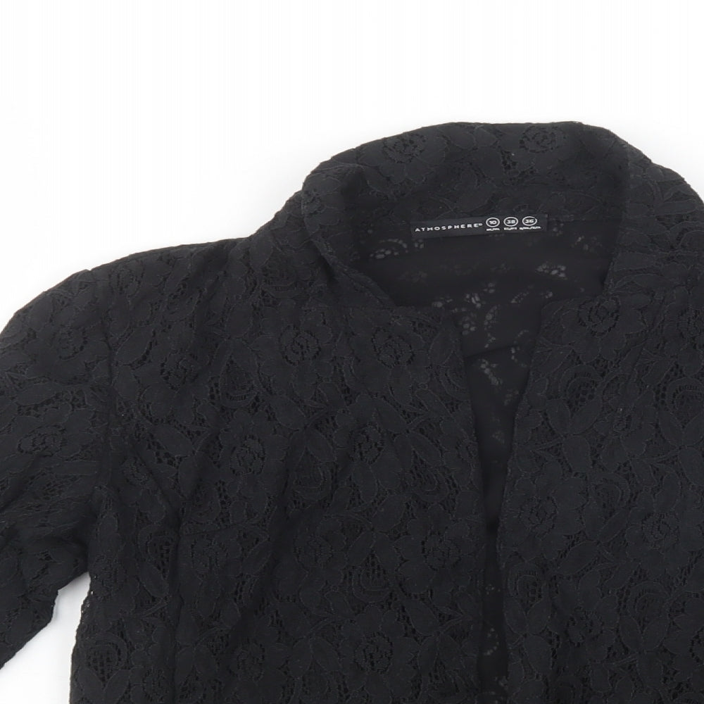 Atmosphere Womens Jacket Blazer Size 10 Black Short Open - close detail