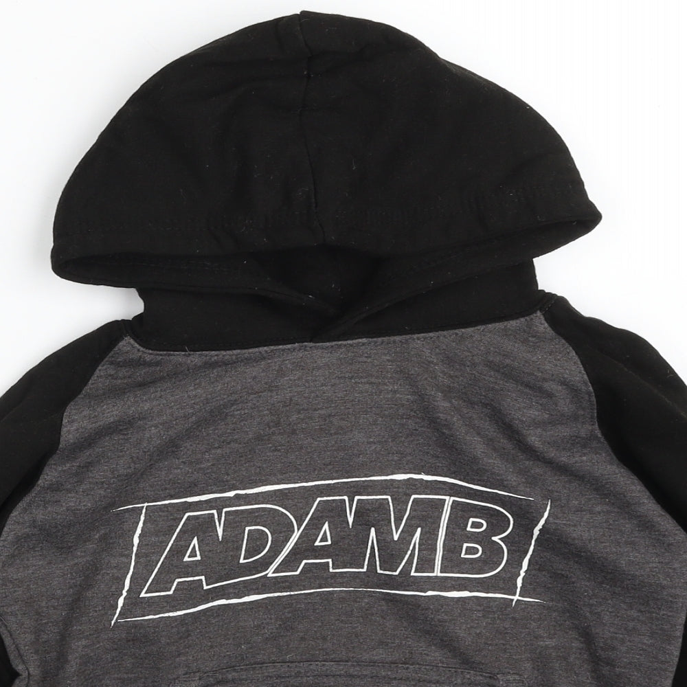 All We Do is Boys Pullover Hoodie Size 5-6 Years Grey ADAMB Long Sleeve - close detail
