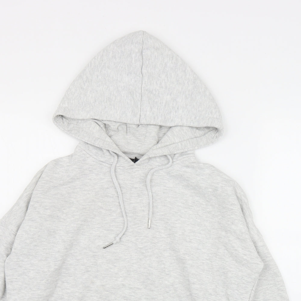 Womens New Look Size S Pullover Hoodie Grey Long Sleeve - close detail