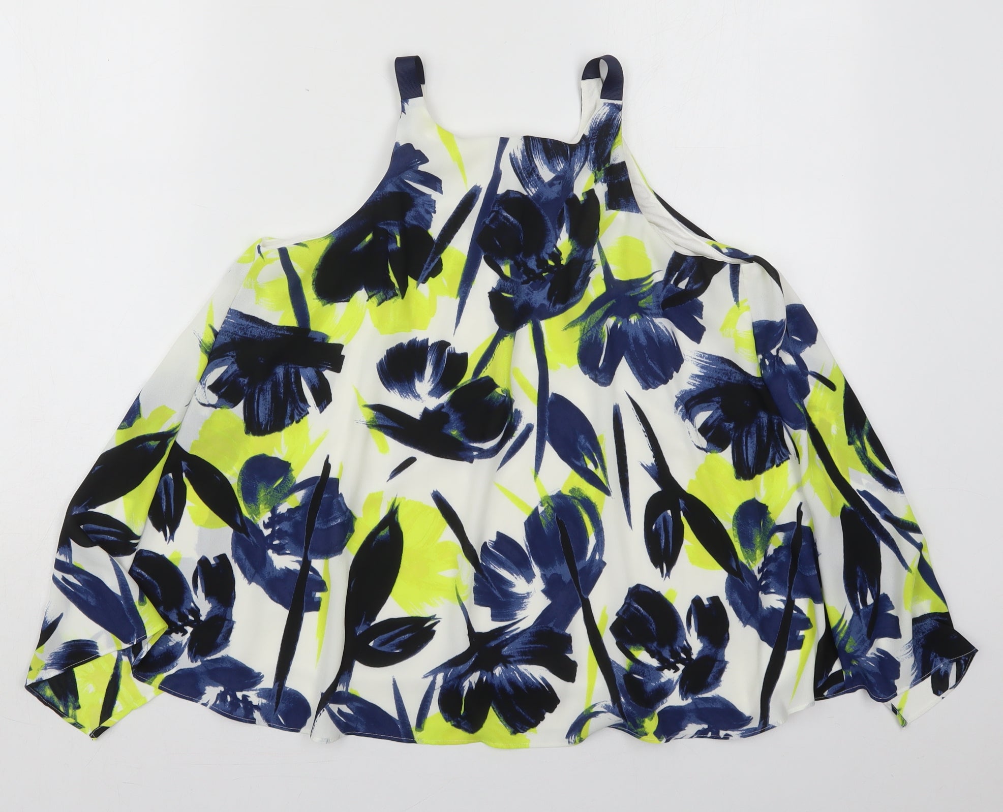 Womens NEXT Size 10 Basic Tank Blue Floral Scoop Neck Sleeveless - reverse view