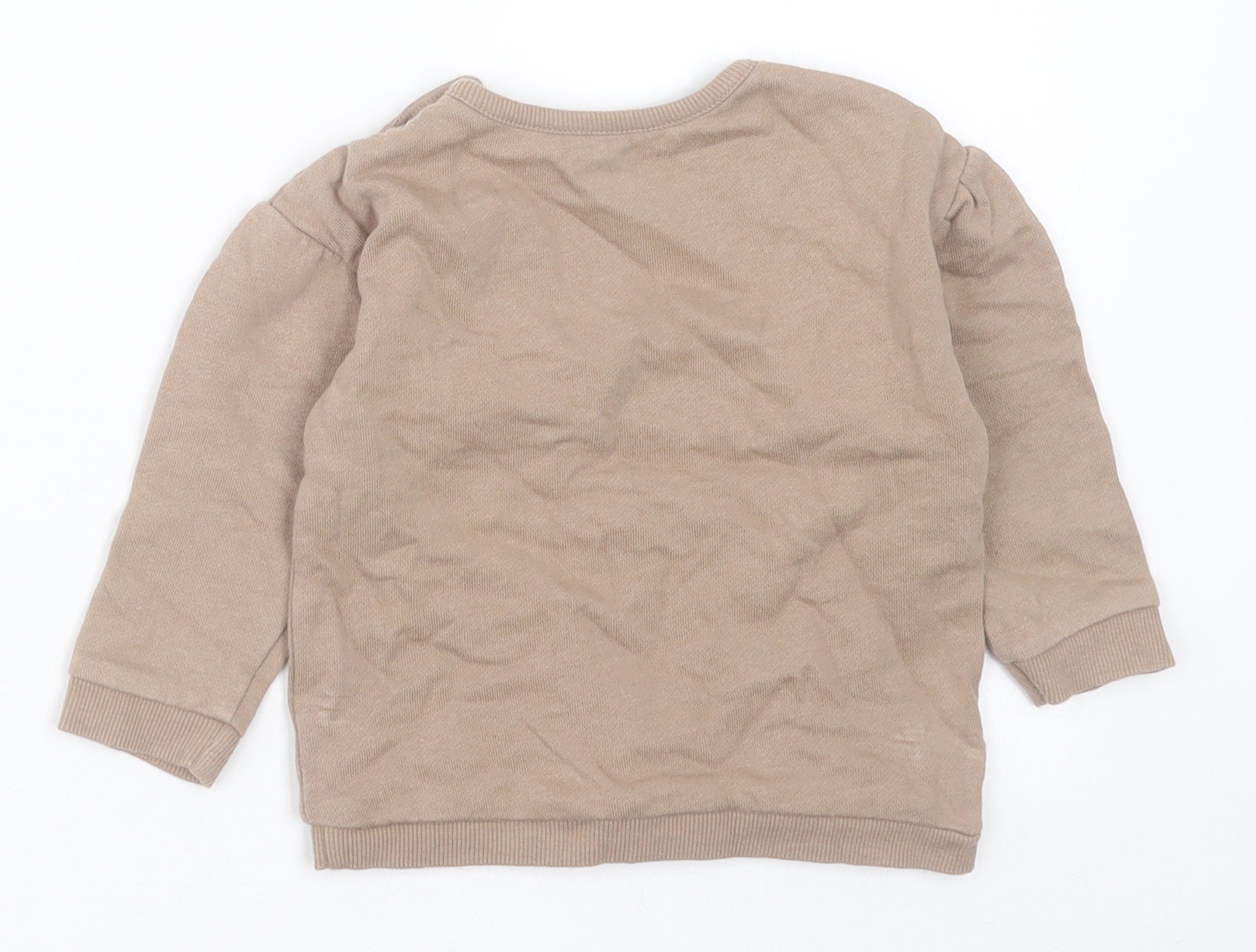 George Girls Pullover Jumper Size 9-12 Months Brown Long Sleeve - label detail