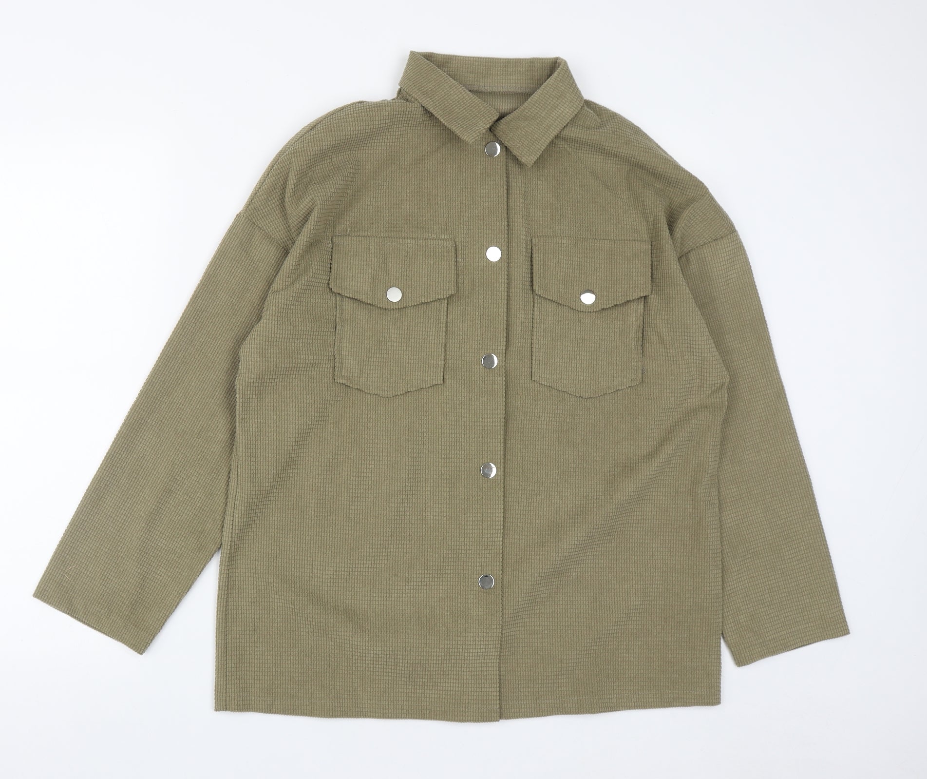Womens SheIn Size M Jacket Green Short - reverse view