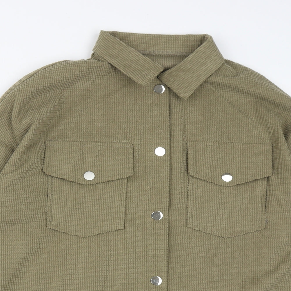 Womens SheIn Size M Jacket Green Short - close detail
