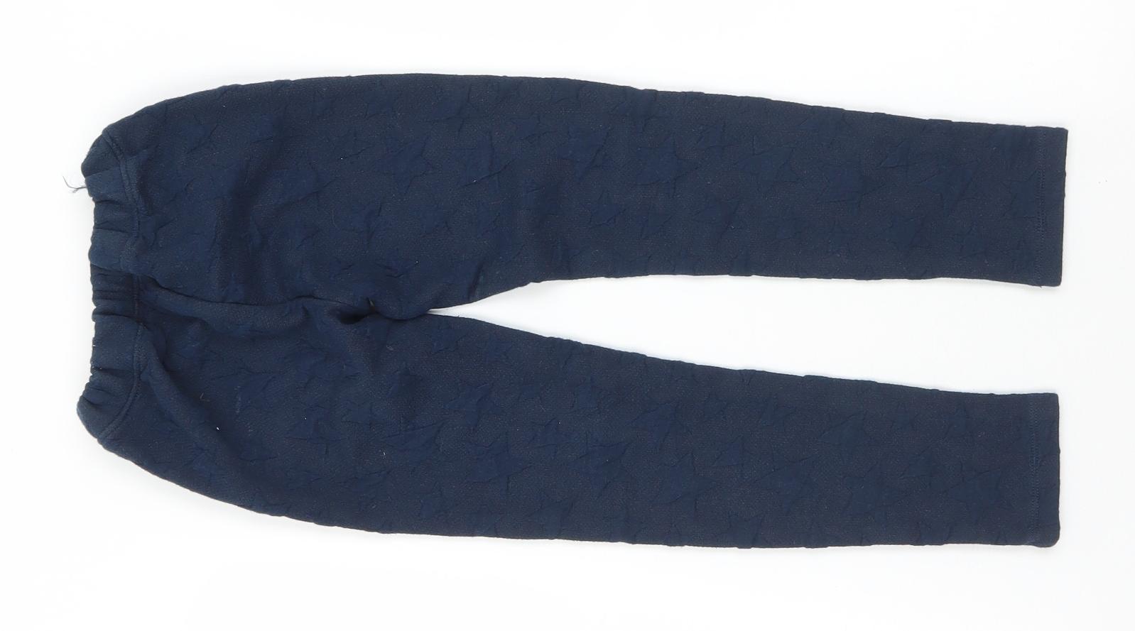TOM TAILOR Girls Pedal Pusher Trousers Size 6-7 Years Blue Geometric Stars - label detail