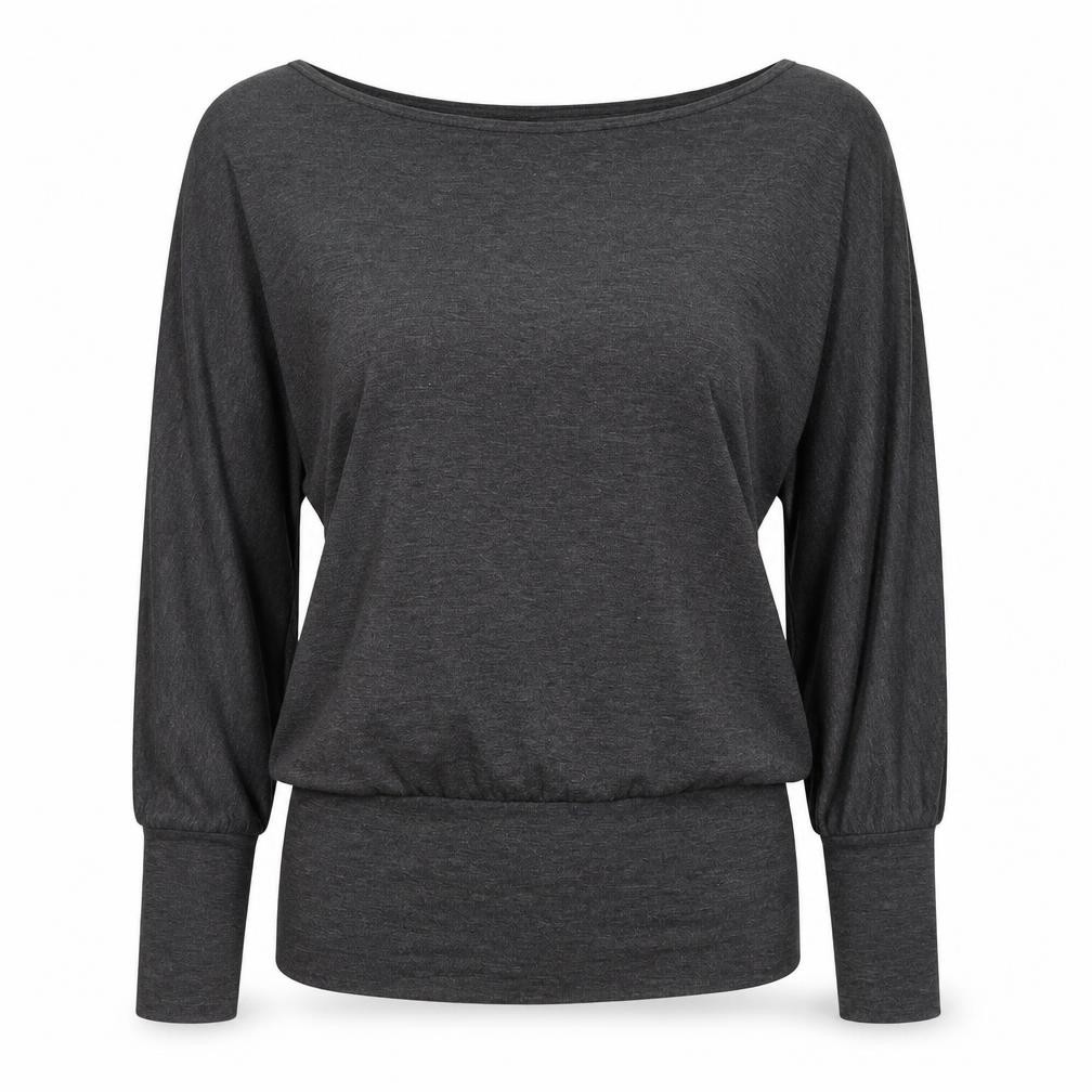 Womens Nice Collection Size M UK '' Pullover Jumper Grey Round Neck Long Sleeve - front view