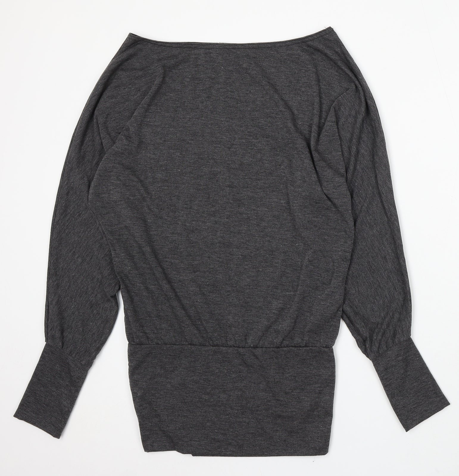 Womens Nice Collection Size M UK '' Pullover Jumper Grey Round Neck Long Sleeve - reverse view
