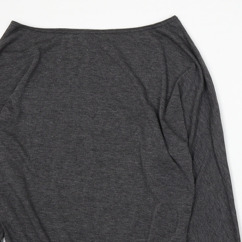 Womens Nice Collection Size M UK '' Pullover Jumper Grey Round Neck Long Sleeve - close detail