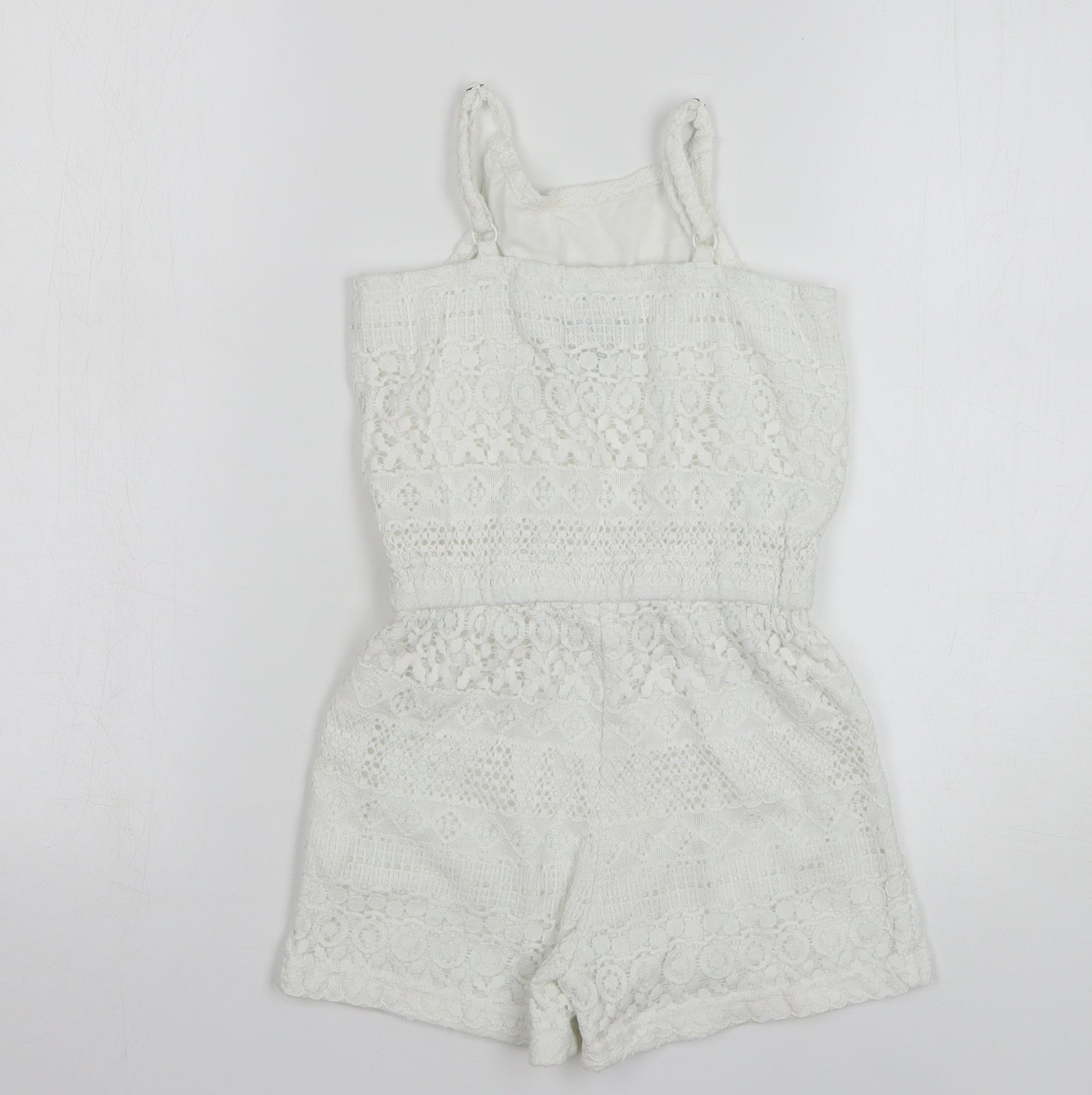 Gap Girls Playsuit One-Piece Size 8-9 Years UK '' White Geometric Sleeveless - label detail