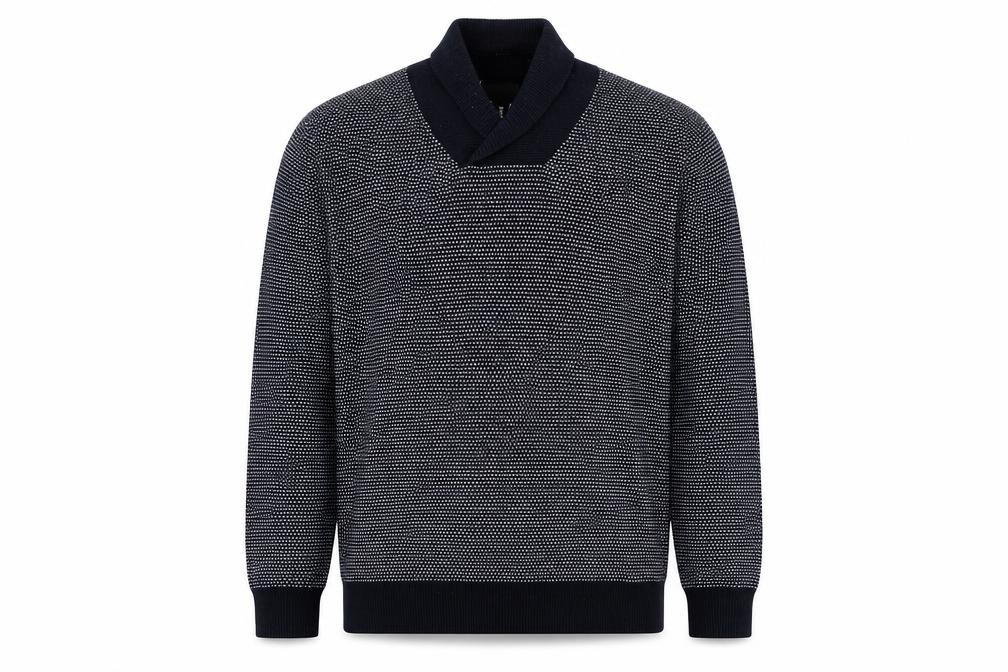 H&M Mens Pullover Jumper Size M UK '' Black Collared Long Sleeve - front view