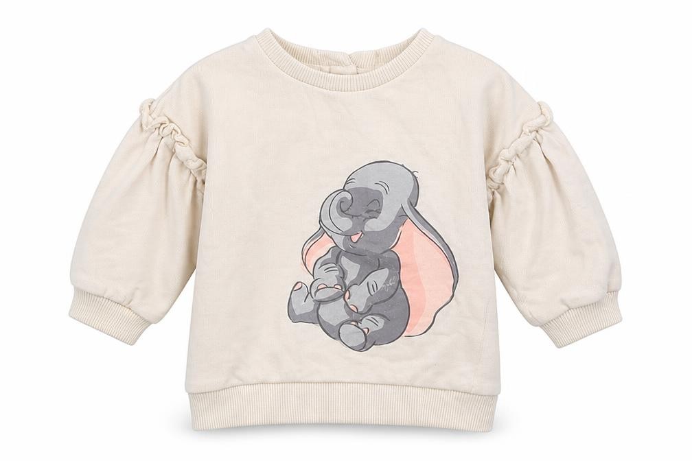 George Baby Pullover Jumper Size 3-6 Months UK '' Beige Dumbo Long Sleeve Ruffle - front view