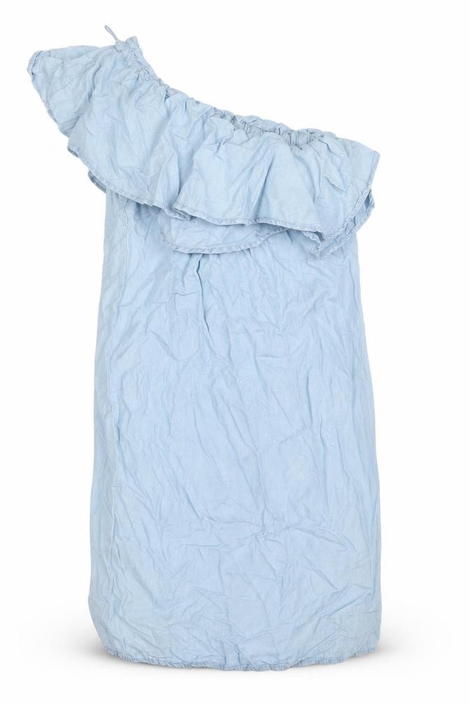 New Look Womens Mini Dress Size 6 UK '' Blue Short One Shoulder Sleeveless - front view