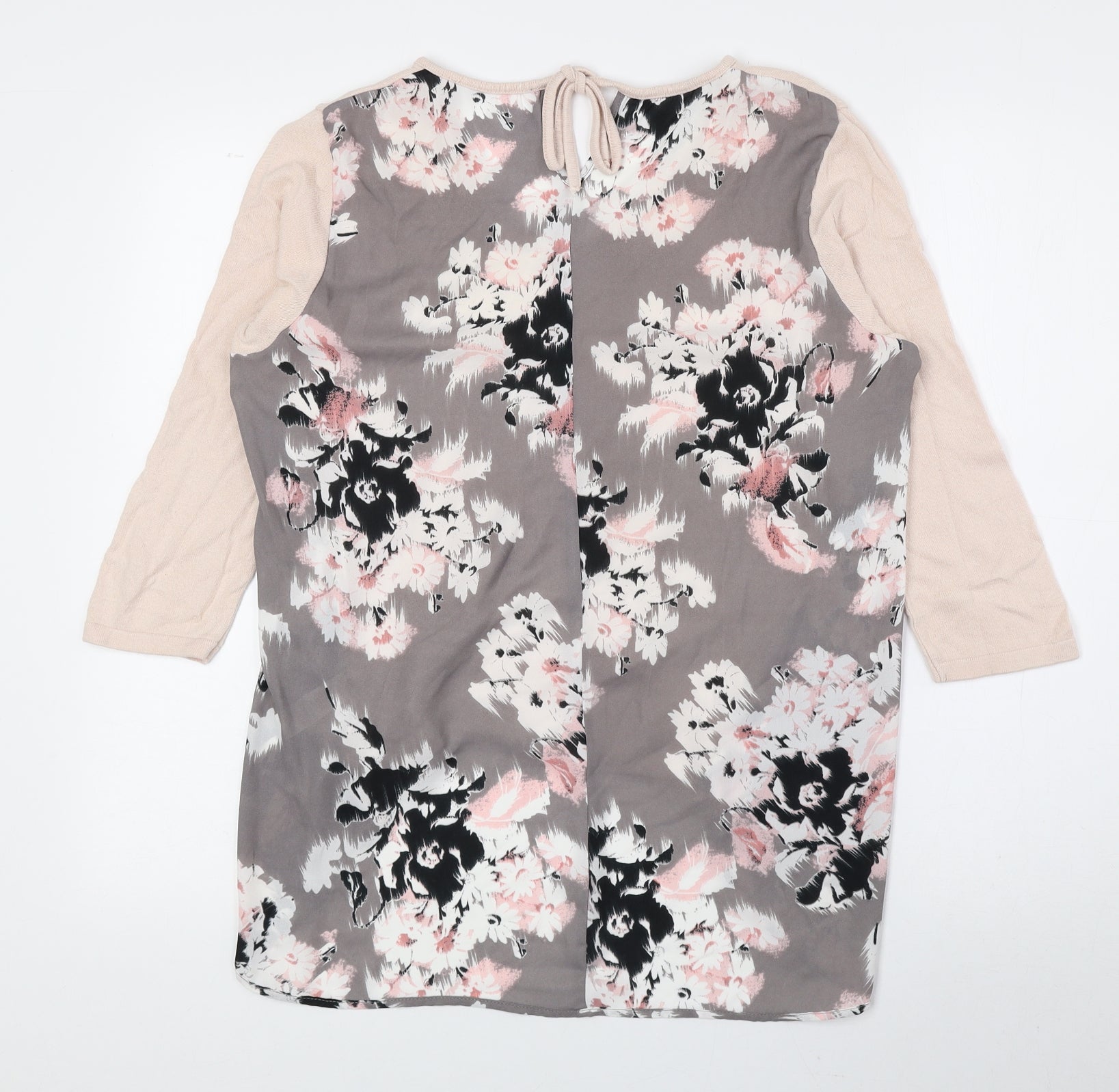 George Womens Basic Blouse Size 12 UK '' Multicoloured Floral V-Neck 3/4 Sleeve - label detail