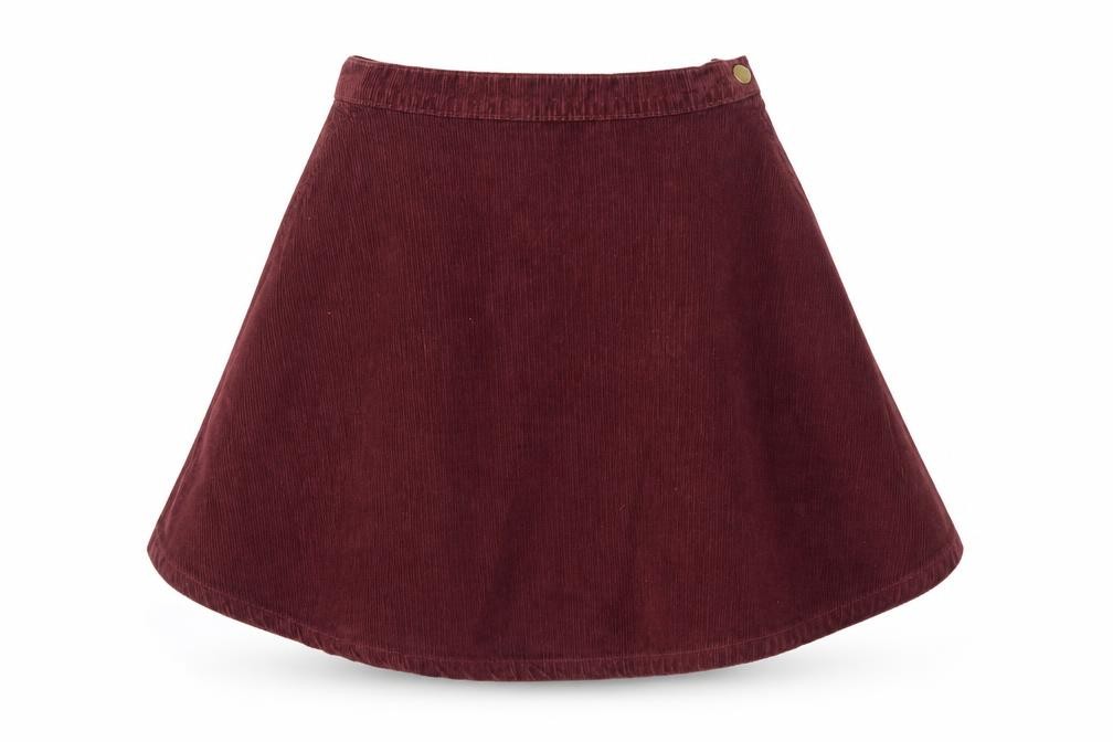 American Apparel Womens Flare Skirt Size XS UK '' Red Snap button Closure W23 - front view