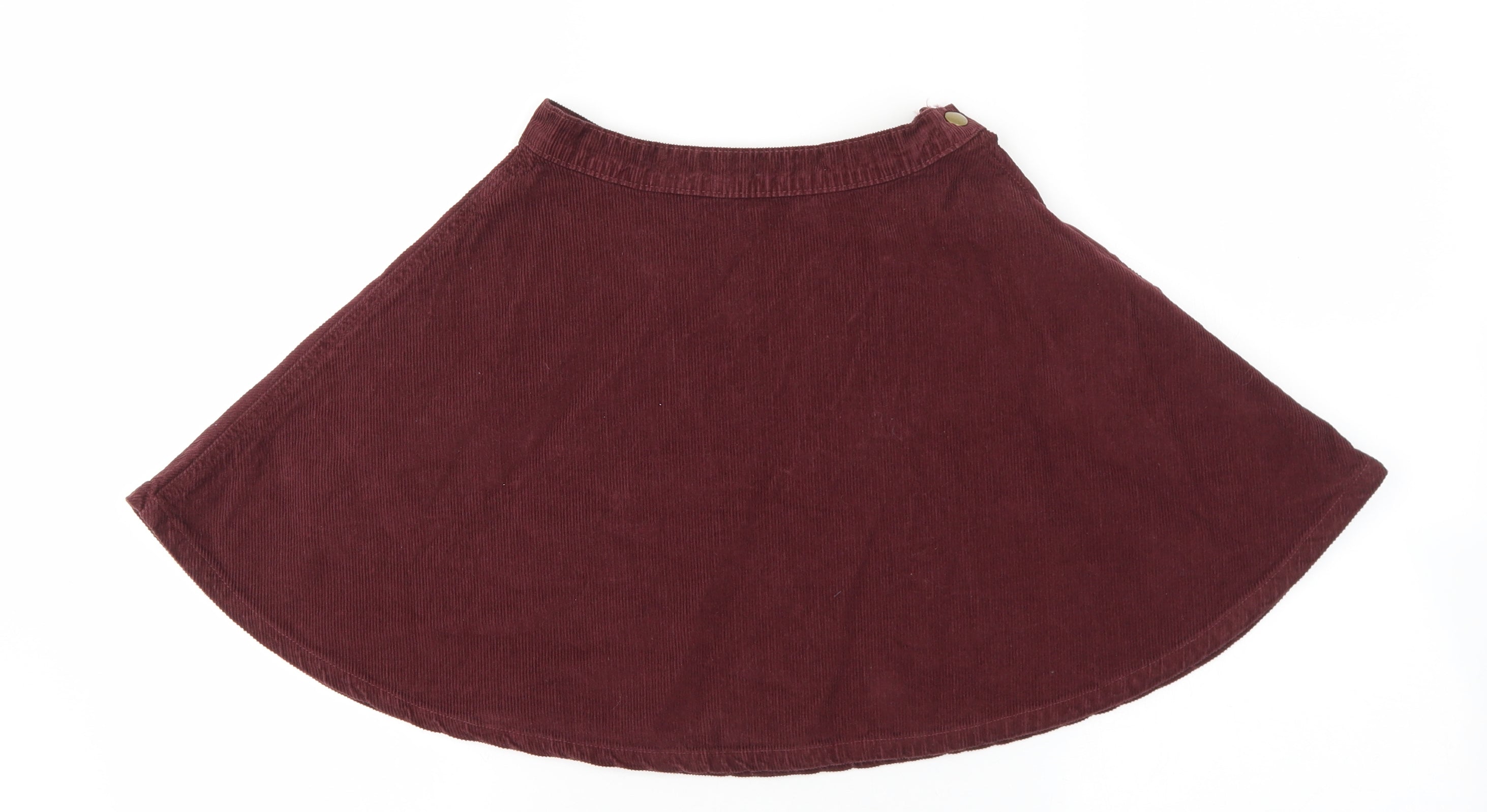 American Apparel Womens Flare Skirt Size XS UK '' Red Snap button Closure W23 - reverse view