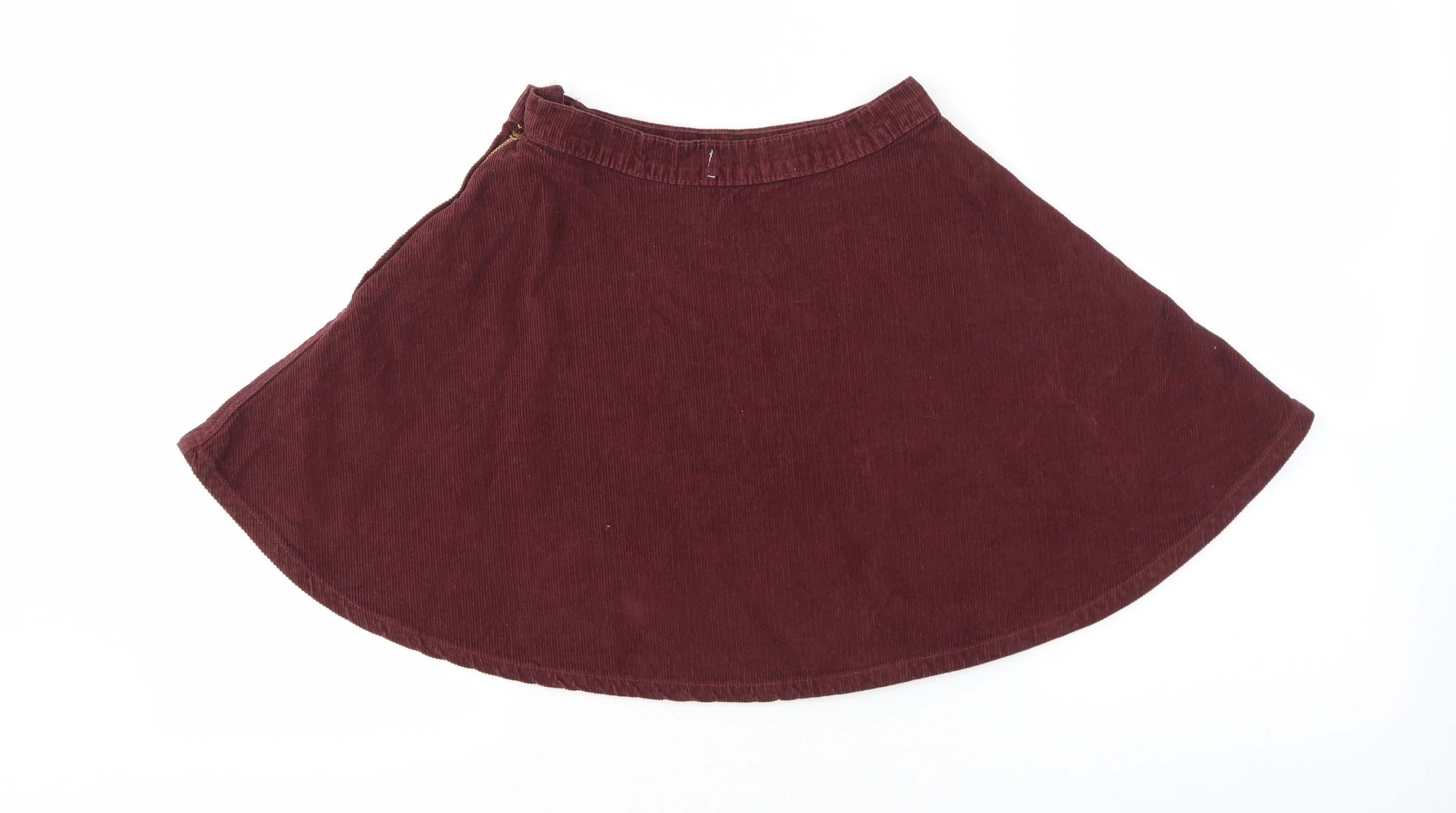 American Apparel Womens Flare Skirt Size XS UK '' Red Snap button Closure W23 - label detail