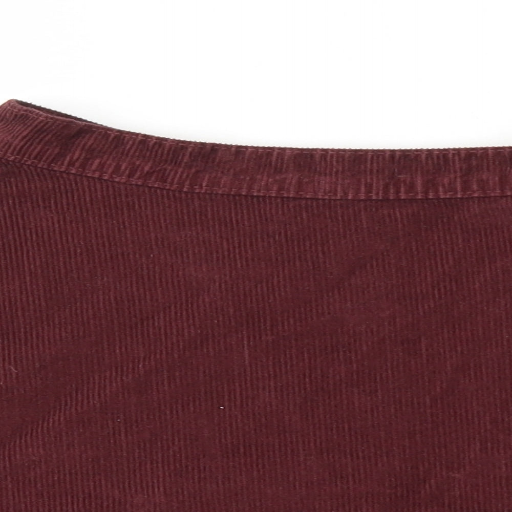 American Apparel Womens Flare Skirt Size XS UK '' Red Snap button Closure W23 - close detail