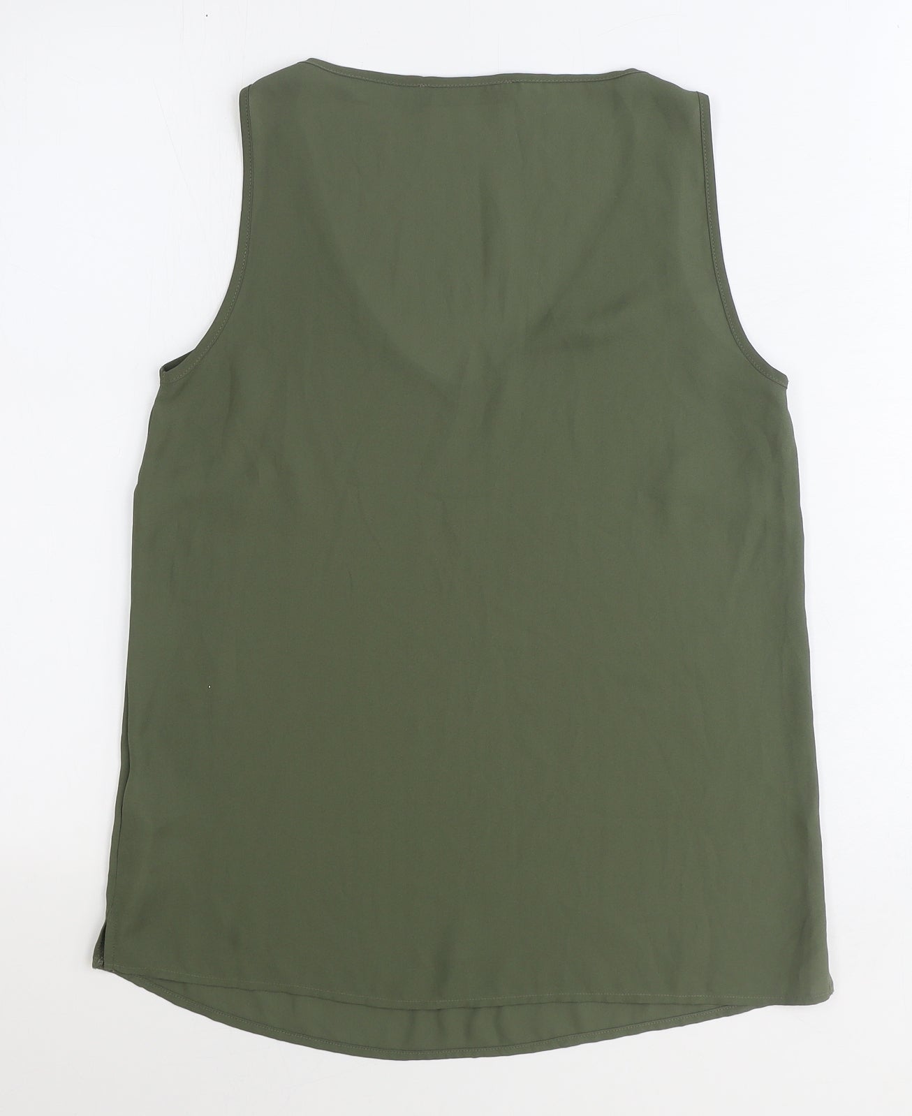 Marks & Spencer Womens Basic Tank Size 8 UK '' Green V-Neck Sleeveless - label detail