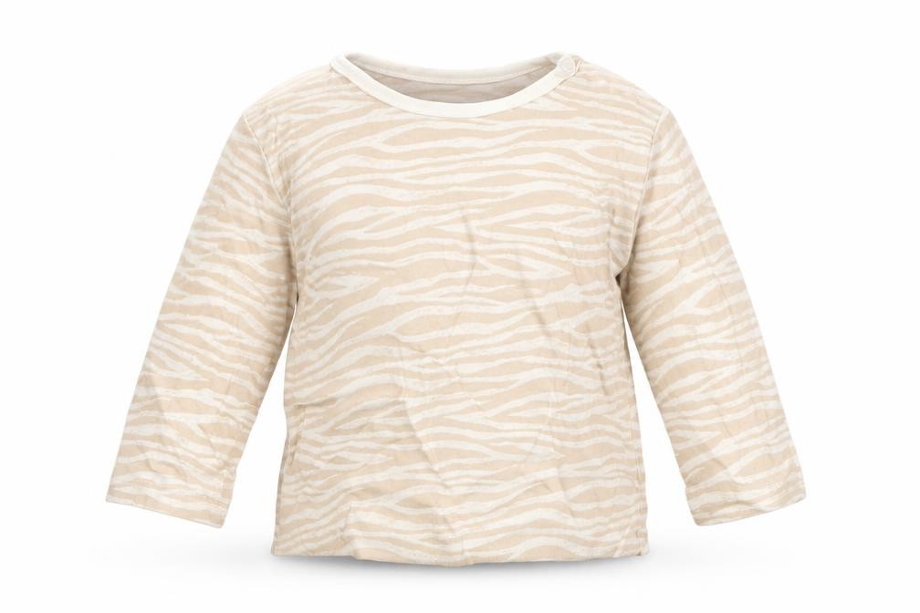 George Girls Basic T-Shirt Size 6-9 Months UK '' Brown Animal Print Round Neck - front view