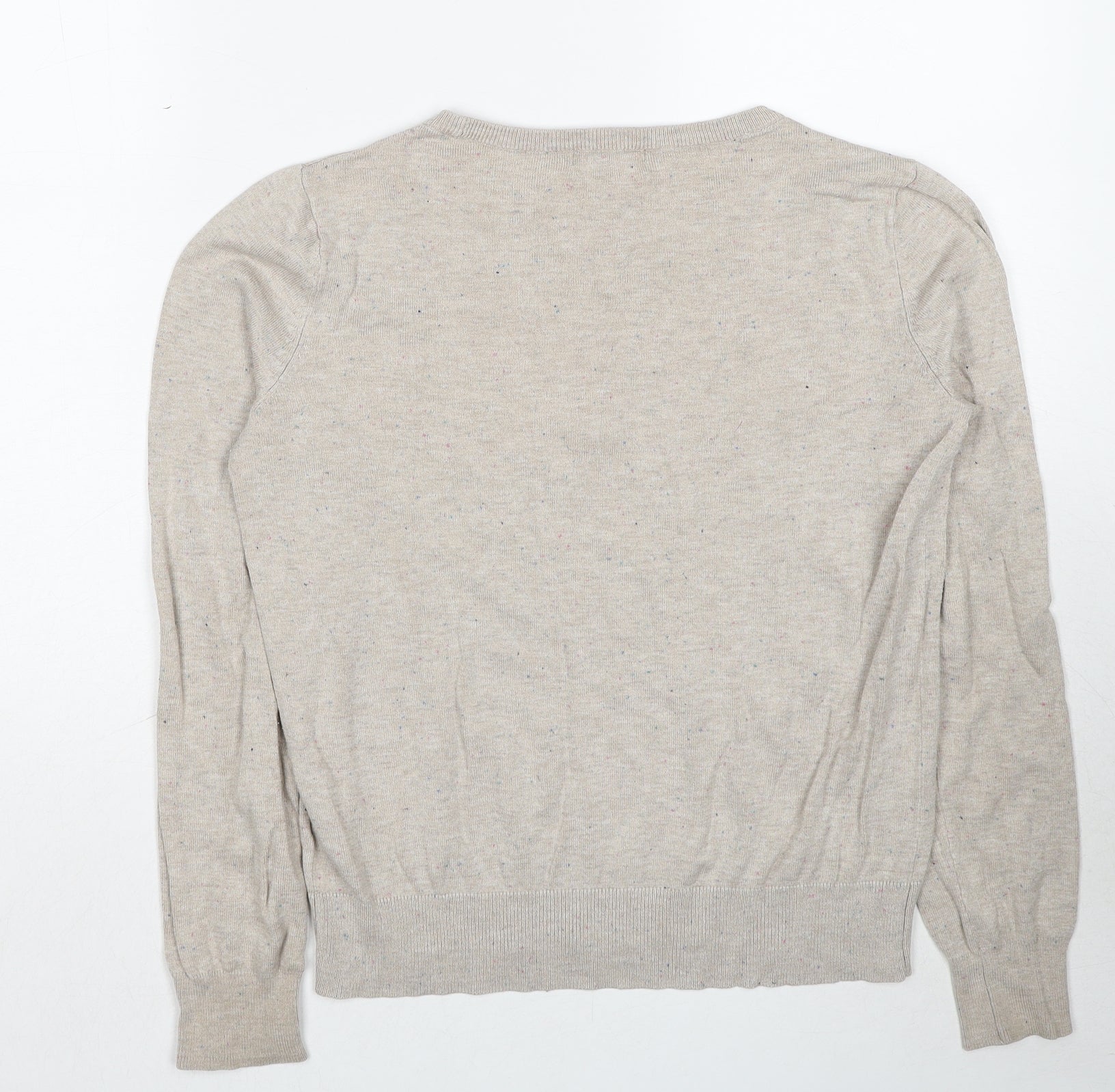 Womens H&M Size S UK '' Pullover Jumper Beige Round Neck Long Sleeve - label detail