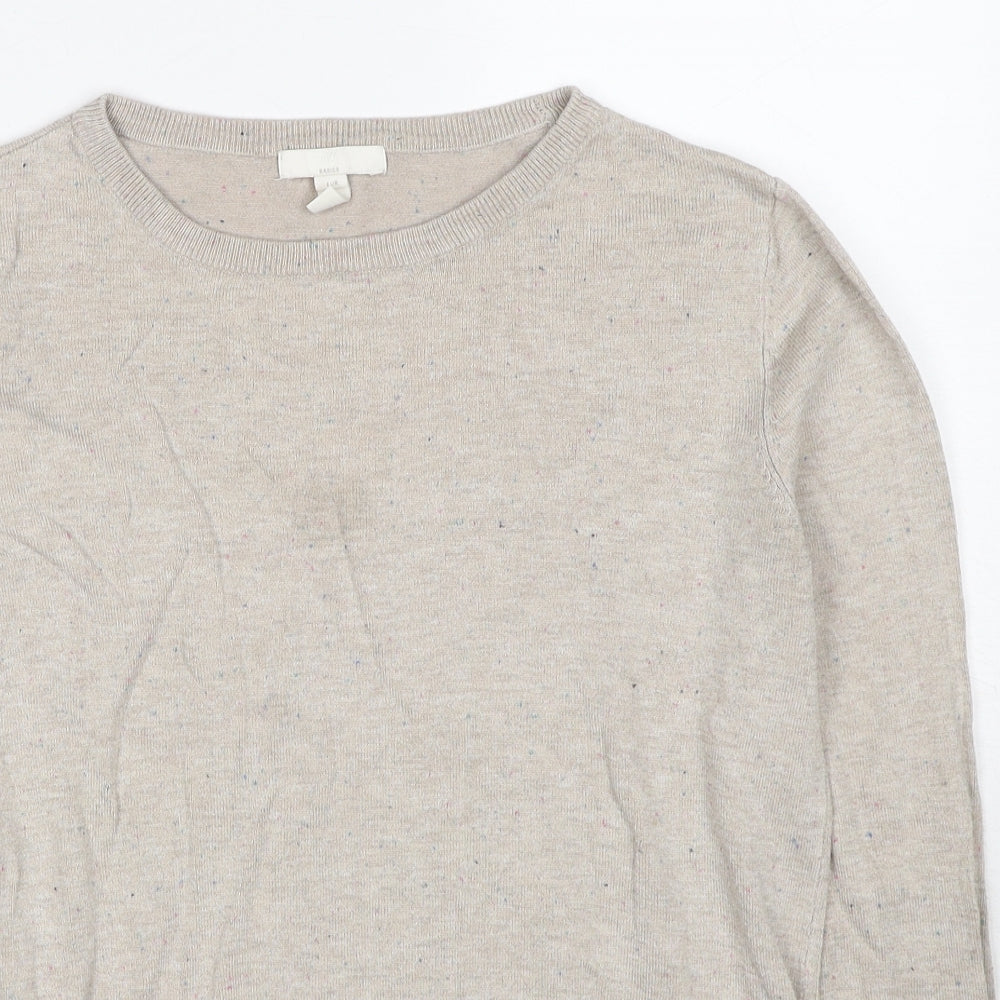 Womens H&M Size S UK '' Pullover Jumper Beige Round Neck Long Sleeve - close detail