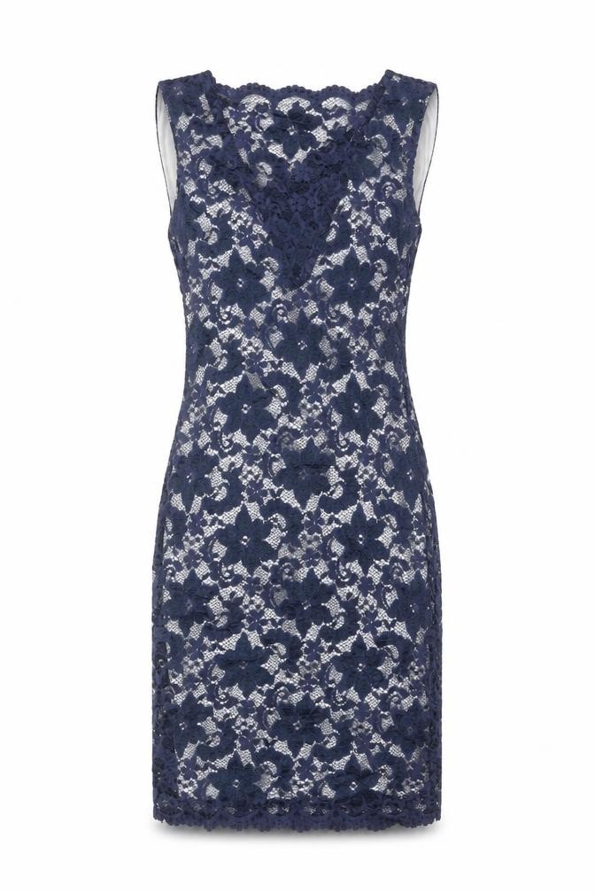Lipsy Womens A-Line Dress Size 8 UK '' Blue Floral Knee Length Square Neck - front view